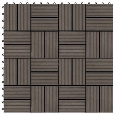 vidaXL Πλάκα Κατασκευής 22 τμχ. Σκούρο Καφέ 30 x 30 cm WPC