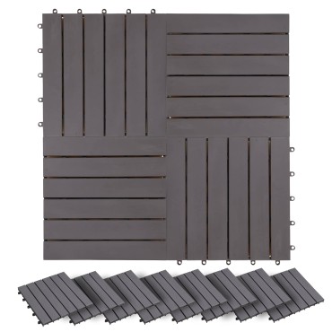 vidaXL Πλάκα Κατασκευής 20 pcs Γκρι 30 x 30 cm Ξύλο Ακακίας