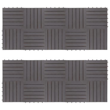 vidaXL Πλάκα Κατασκευής 20 pcs Γκρι 30 x 30 cm Ξύλο Ακακίας