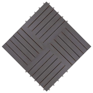 vidaXL Πλάκα Κατασκευής 20 pcs Γκρι 30 x 30 cm Ξύλο Ακακίας