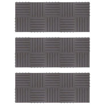 vidaXL Πλάκα Κατασκευής 30 pcs Γκρι 30 x 30 cm Ξύλο Ακακίας