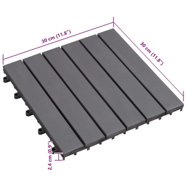 vidaXL Πλάκα Κατασκευής 30 pcs Γκρι 30 x 30 cm Ξύλο Ακακίας
