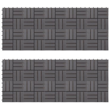 vidaXL Πλάκα Κατασκευής 20 pcs Γκρι 30 x 30 cm Ξύλο Ακακίας