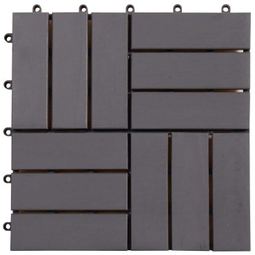 vidaXL Πλάκα Κατασκευής 20 pcs Γκρι 30 x 30 cm Ξύλο Ακακίας