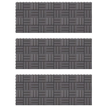 vidaXL Πλάκα Κατασκευής 30 pcs Γκρι 30 x 30 cm Ξύλο Ακακίας