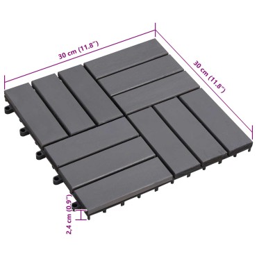 vidaXL Πλάκα Κατασκευής 30 pcs Γκρι 30 x 30 cm Ξύλο Ακακίας