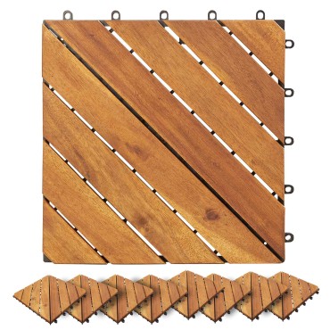vidaXL Πλάκα Κατασκευής 20 τμχ. Καφέ 30 x 30 cm Ξύλο Ακακίας