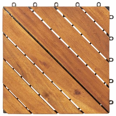 vidaXL Πλάκα Κατασκευής 30 τμχ. Καφέ 30 x 30 cm Ξύλο Ακακίας
