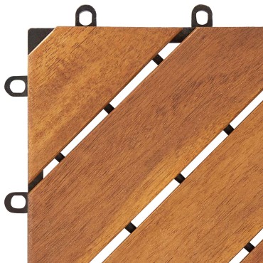 vidaXL Πλάκα Κατασκευής 30 τμχ. Καφέ 30 x 30 cm Ξύλο Ακακίας