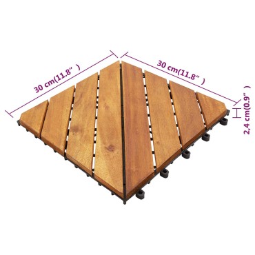vidaXL Πλάκα Κατασκευής 30 τμχ. Καφέ 30 x 30 cm Ξύλο Ακακίας