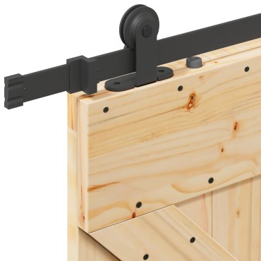 vidaXL Συρόμενη Πόρτα NARVIK Φυσικό και Μαύρο 90 x 210 εκ (213,5 εκ)