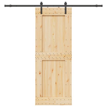 vidaXL Συρόμενη Πόρτα NARVIK 85 x 210 εκ (213,5 εκ) Φυσικό και Μαύρο