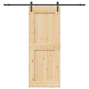 vidaXL Συρόμενη Πόρτα NARVIK 90 x 210 εκ (213,5 εκ) Φυσικό και Μαύρο
