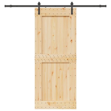 vidaXL Συρόμενη Πόρτα NARVIK 95 x 210 εκ (213,5 εκ) Φυσικό και Μαύρο