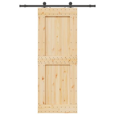 vidaXL Συρόμενη Πόρτα NARVIK Φυσικό και Μαύρο 85 x 210 εκ (152,5 εκ)