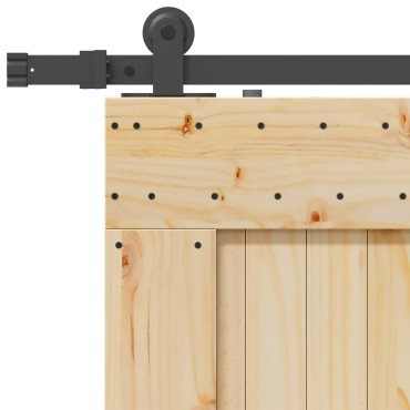 vidaXL Συρόμενη Πόρτα NARVIK Φυσικό και Μαύρο 90 x 210 εκ (213,5 εκ)