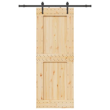 vidaXL Συρόμενη Πόρτα NARVIK Φυσικό και Μαύρο 85 x 210 εκ (152,5 εκ)
