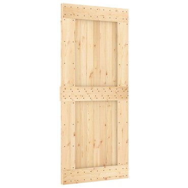 vidaXL Συρόμενη Πόρτα NARVIK Φυσικό και Μαύρο 90 x 210 εκ (213,5 εκ)