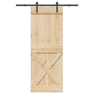 vidaXL Συρόμενη Πόρτα NARVIK 85 x 210 εκ (152,5 εκ) Φυσικό και Μαύρο