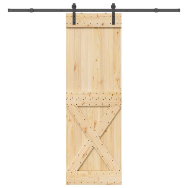 vidaXL Συρόμενη Πόρτα NARVIK 70 x 210 εκ (213,5 εκ) Φυσικό και Μαύρο