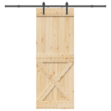 vidaXL Συρόμενη Πόρτα NARVIK 85 x 210 εκ (213,5 εκ) Φυσικό και Μαύρο