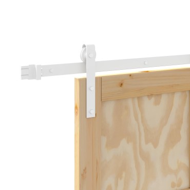 vidaXL Συρόμενη Πόρτα 86 x 198,5 cm Μασίφ Ξύλο Πεύκου Φυσικό και Λευκό