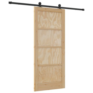 vidaXL Συρόμενη Πόρτα ORKDAL Φυσικό 86 x 198,5 cm Μασίφ Ξύλο Πεύκου