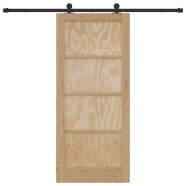 vidaXL Συρόμενη Πόρτα ORKDAL 86 x 198,5 cm Μασίφ Ξύλο Πεύκου Φυσικό
