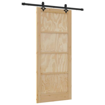 vidaXL Συρόμενη Πόρτα ORKDAL Φυσικό 86 x 198,5 cm Μασίφ Ξύλο Πεύκου