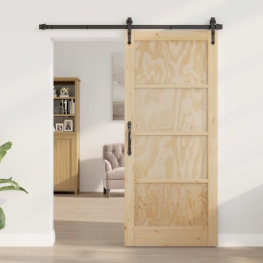 vidaXL Συρόμενη Πόρτα ORKDAL 86 x 198,5 cm Μασίφ Ξύλο Πεύκου