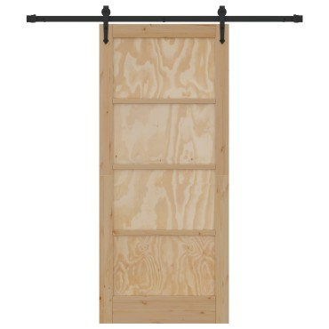 vidaXL Συρόμενη Πόρτα ORKDAL 86 x 198,5 cm Μασίφ Ξύλο Πεύκου