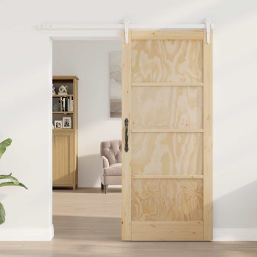 vidaXL Συρόμενη Πόρτα ORKDAL 86 x 198,5 cm Μασίφ Ξύλο Πεύκου