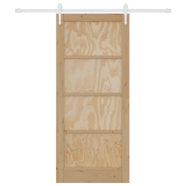 vidaXL Συρόμενη Πόρτα ORKDAL 86 x 198,5 cm Μασίφ Ξύλο Πεύκου