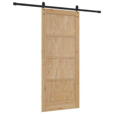 vidaXL Συρόμενη Πόρτα ORKDAL Φυσικό και Μαύρο 86 x 198,5 cm