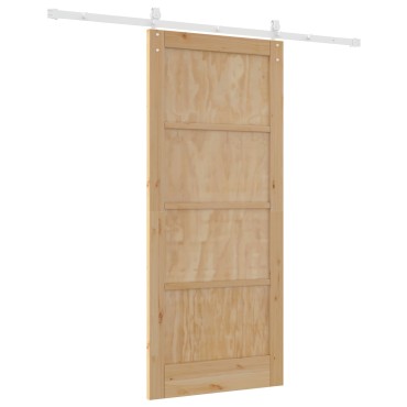 vidaXL Συρόμενη Πόρτα ORKDAL Φυσικό και Λευκό 86 x 198,5 cm