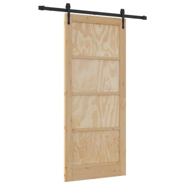 vidaXL Συρόμενη Πόρτα ORKDAL Φυσικό 86 x 198,5 cm Μασίφ Ξύλο Πεύκου