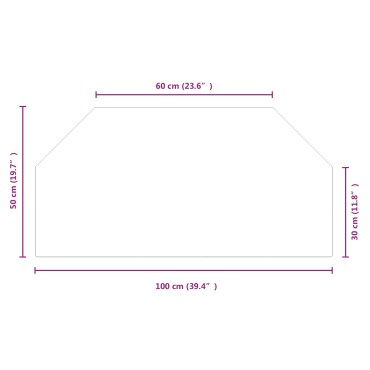 vidaXL Πλάκα Γυαλιού Τζακιού Διαφανές 100 x 50 cm Γυαλί