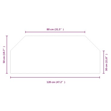 vidaXL Πλάκα Γυαλιού Τζακιού Διαφανές 120 x 50 cm Γυαλί
