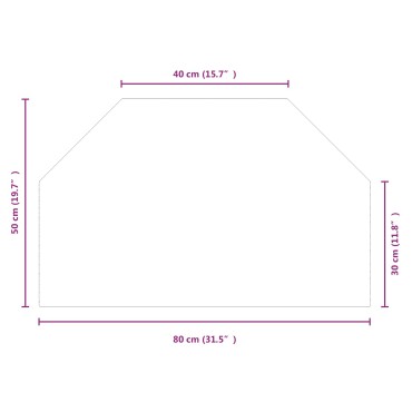 vidaXL Πλάκα Γυαλιού Τζακιού Διαφανές 80 x 50 cm Γυαλί