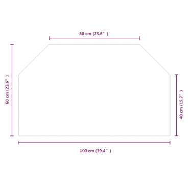 vidaXL Πλάκα Γυαλιού Τζακιού Διαφανές 100 x 60 cm Γυαλί