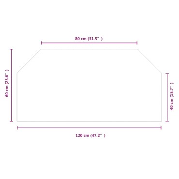 vidaXL Πλάκα Γυαλιού Τζακιού Διαφανές 120 x 60 cm Γυαλί