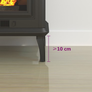 vidaXL Πλάκα Γυαλιού Τζακιού Διαφανές 80 x 60 cm Γυαλί