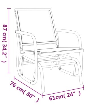 vidaXL Καρέκλα Κουνιστή Μαύρη 61 x 76 x 87 εκ. από Textilene & Ατσάλι