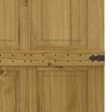 vidaXL Πόρτα αχυρώνα CORONA 70 x 210 cm Μασίφ Ξύλο Πεύκου Μέλι Καφέ