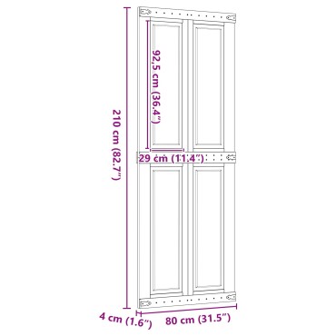 vidaXL Πόρτα αχυρώνα CORONA 80 x 210 cm Μασίφ Ξύλο Πεύκου Μέλι Καφέ