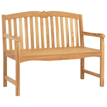 vidaXL Χειροποίητη Ροζ Παγκάκι 114x60x95cm Στερεό Ξύλο Τίκ Φυσικό 1 τεμ.