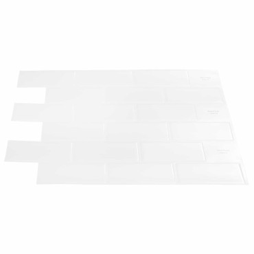 vidaXL Πλακάκι Subway 10 τεμ. Λευκό 30 x 30 cm Πολυουρεθάνη και PET