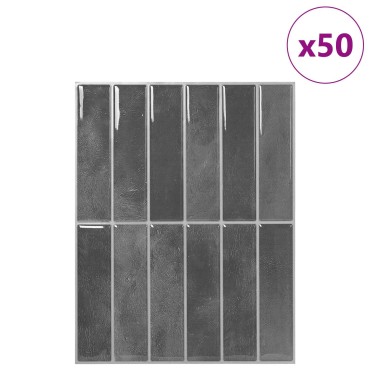 vidaXL Ορθογώνιο Πλακάκι 50 τεμ. Γκρι 29 x 23 x 0,08 εκ