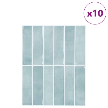 vidaXL Ορθογώνιο Πλακάκι 10 τεμ. Γκρι Πράσινο 29 x 23 x 0,08 εκ