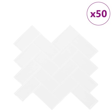 vidaXL Πλακάκι ψαροκόκαλο 50 τεμ. Λευκό 30 x 30 cm
